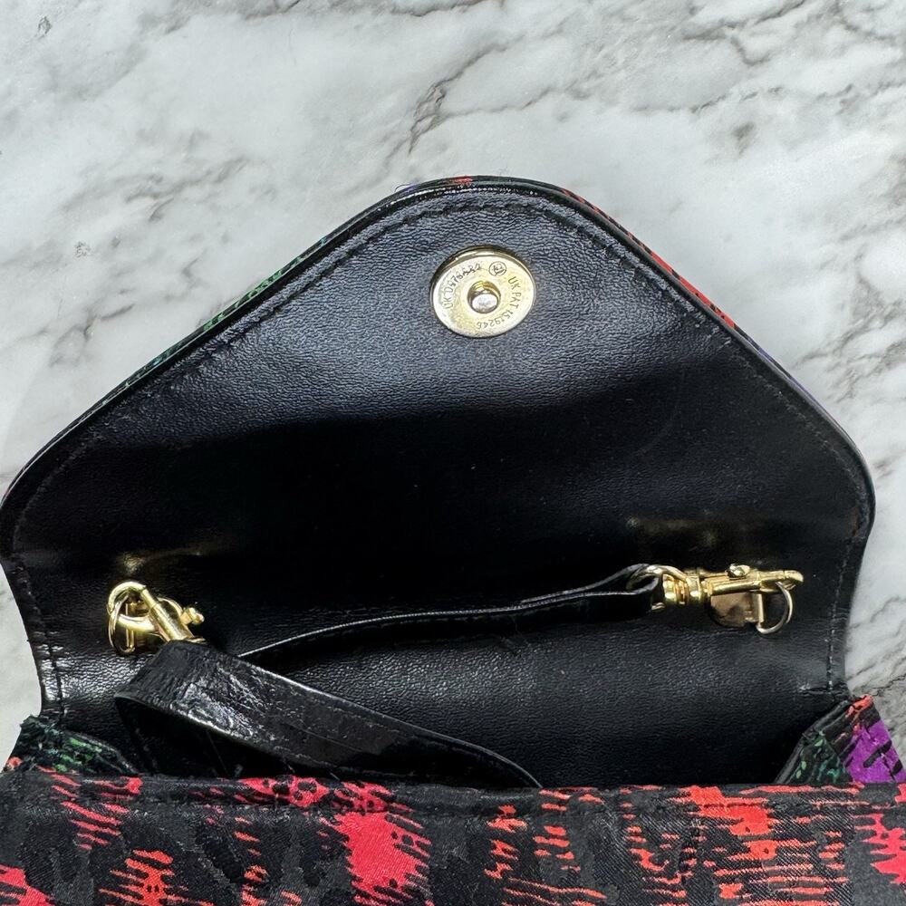 Vintage J. Renee Floral Clutch Crossbody Evening Bag Abstract Pleated Purse - Picture 6 of 12